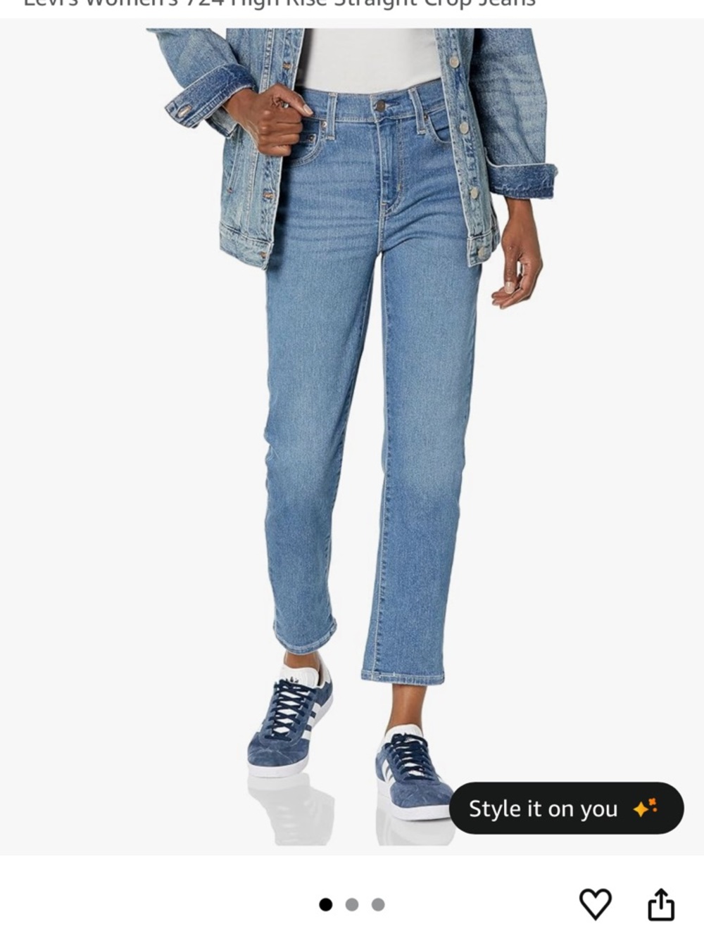 Levi's Light Blue High-Rise Straight Cropped Jeans